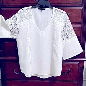 Marc New York Laced short sleeve blouse. White Size L